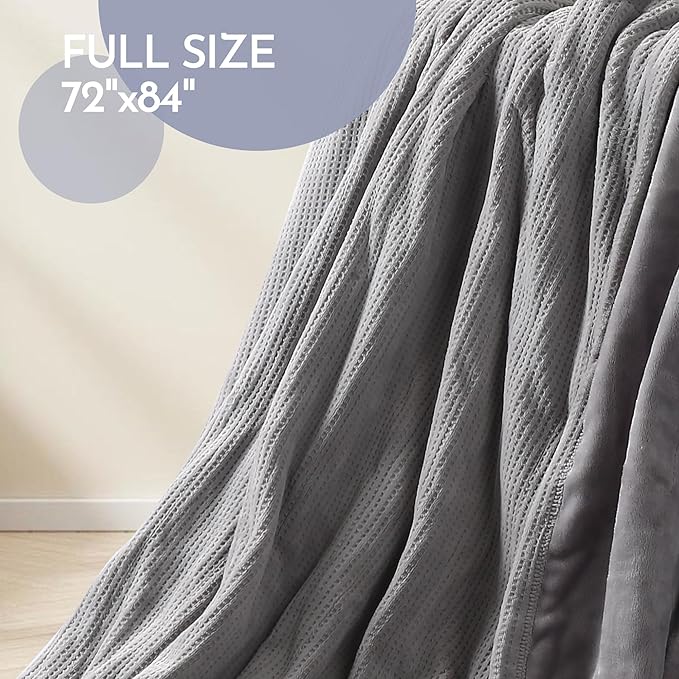 Electric Heated Blanket 72" x 84" Full Size Milk Fiber Heated Blanket, 4 Heating Levels & 10 Hours Auto-Off, Cozy and Warm - Grey