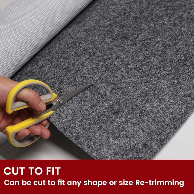Waterproof Rug Pad, 8x10 ft Area Rug Non-Slip Carpet Pad, 1/4" Thick Non-Slip Rug Pads for All Floors and Finishes, Felt Pad for Hardwood Floors, Keeps Carpets in Place Soft and Safe