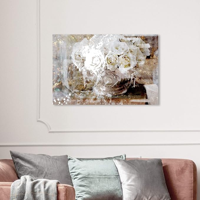 The Oliver Gal Artist Co. Floral Wall Art Canvas Prints 'Serving Roses' Home Décor, 36" x 24", Tan
