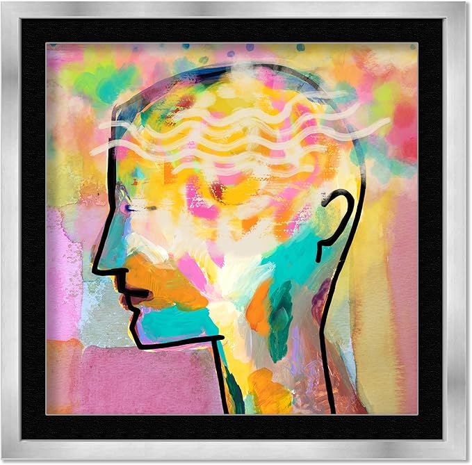 10x10 Frame with Mat - Silver 13x13 Frame Wood Made to Display Print or Poster Measuring 10 x 10 Inches with Black Photo Mat