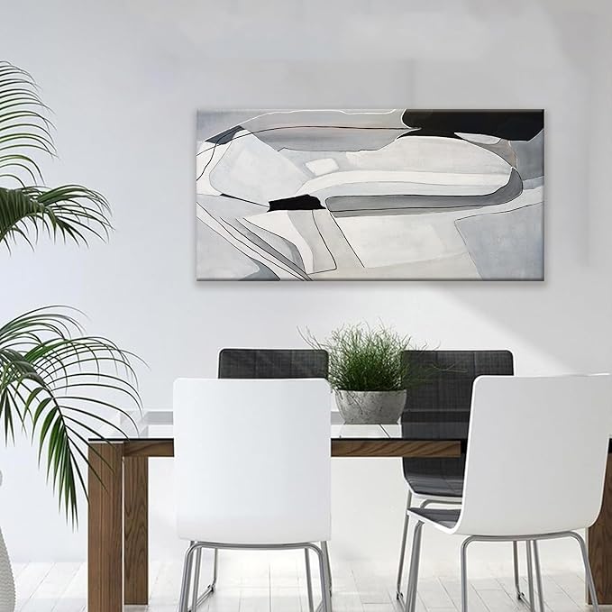TAIJXAGSG Abstract Canvas Art Wall Decor Modern Minimalist Home Wall Decor Paintings White Wall Art Prints Abstract Art Line Art Bedroom Kitchen Office Decor 20"×40"