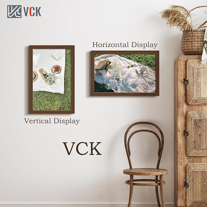 VCK 14x22 Frame Set of 5, Brown Wood Picture Frame, Exclusive Wood Grain, Wall Hanging