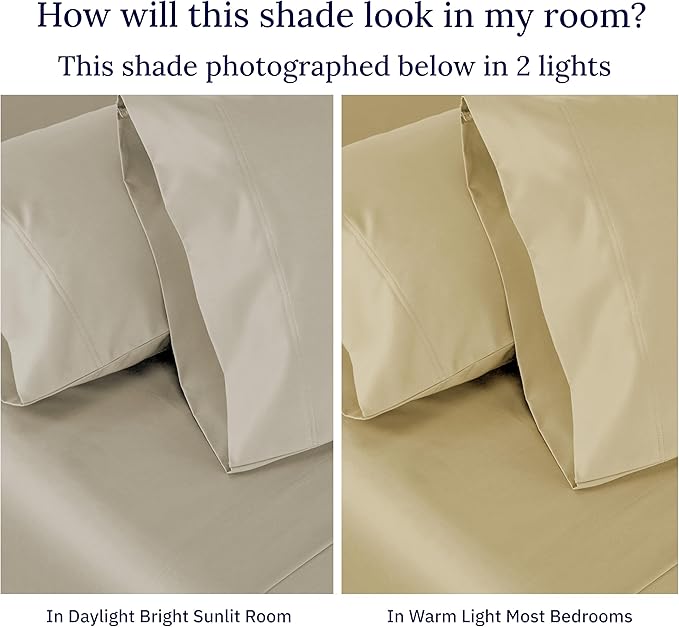 California Design Den Split King Sheet Set - Luxury 800 Thread Count, 100% Cotton Sateen, Bedding Set with Deep Pockets, Cooling & Softer Than Egyptian Cotton Sheets (Beige)
