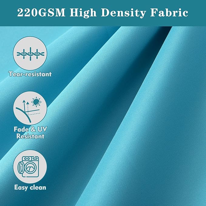 Patio Cushions for Outdoor Furniture, Fade and Weather Resistant Deep Seat and Backrest Cushion Set for Chair Sofa Couch Swing, 24x24 Inch, Teal, 1 Set