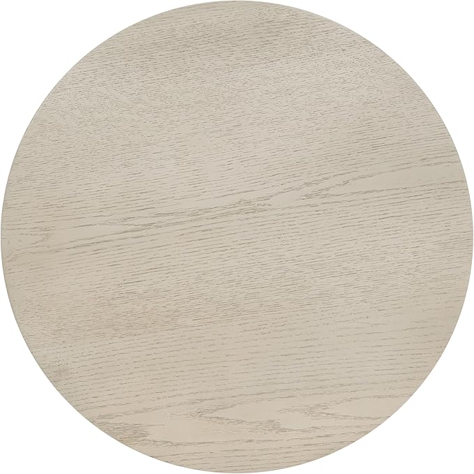 HomePop Lindsay Round Accent Table with Metal Base - White Wash