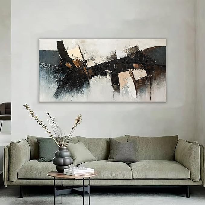 TAIJXAGSG Black Wall Art Abstract Wall Decor Modern Artwork Canvas Prints Picture Canvas Art Wall Decor Modern Abstract Art Bedroom Living Room Office Decoration Ready To Hang 24"X48"