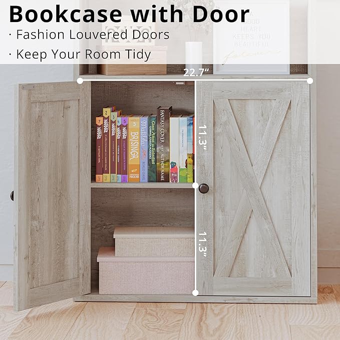 IRONCK Tall Bookcase with LED Lights, 70 in Industrial Bookshelf Display Shelf Floor Standing for Home Office, Living Room, Bed Room