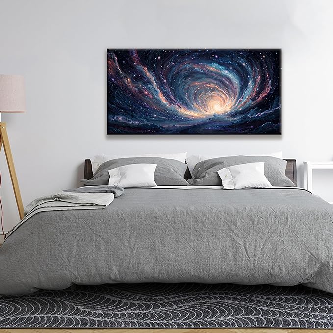 Blue Starry Sky Tunnel Art Prints Room Wall Decor Artwork Modern Bedroom Wall Art Decor Prints For Living Room Abstract Wall Art Kitchen Office 24x48 Inch