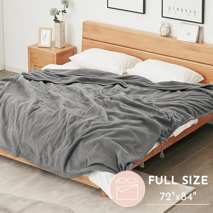 Electric Heated Blanket 72" x 84" Full Size Soft Polar Fleece Heated Blanket, 4 Heating Levels and 10 Hours Auto Off with Machine Washable - Light Grey