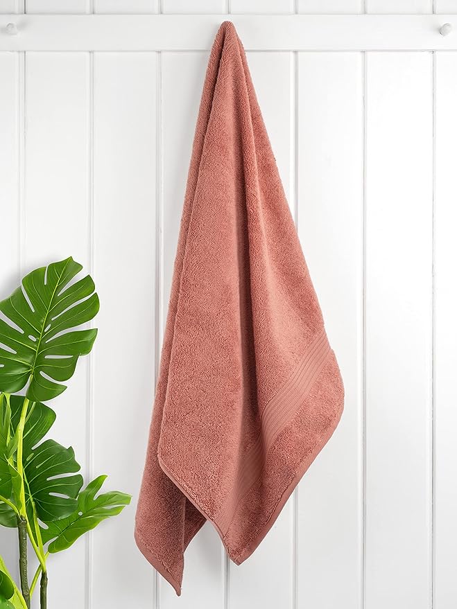 Cotton Paradise 4 Piece Turkish Bath Towels for Bathroom, 100% Cotton Extra Large Soft Plush Towels Bathroom Set, Coral