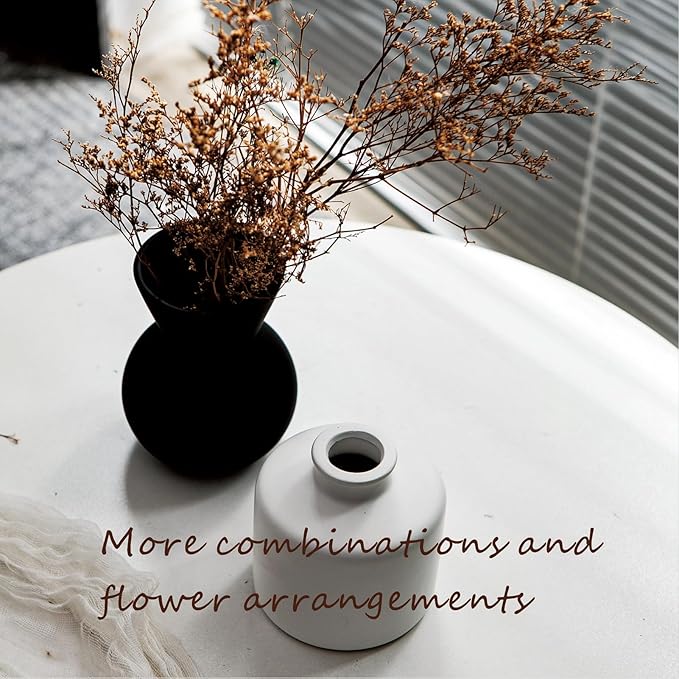 Modern Vases for Home Decor, Artificial Fake Flowers with Vase, Ceramic Vase for Centerpieces