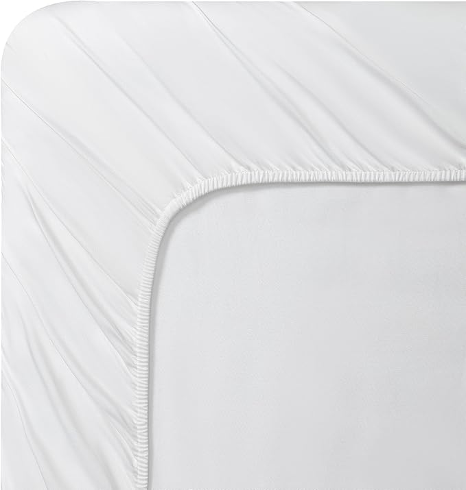 Vera Wang - Queen Sheet Set, Luxury Sateen Cotton Bedding, 800 Thread Count, Soft & Smooth Room Essentials (White, Queen)