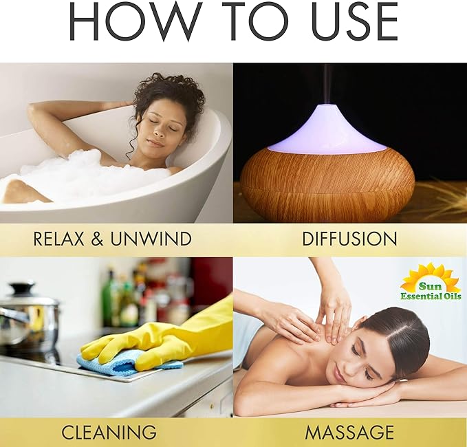 Sun Essential Oils - Lemongrass Essential Oil 16 oz for Diffuser, Hair & Skincare, Aromatherapy Massage, Humidifier, Candle, Soap & Lotion Making at Home