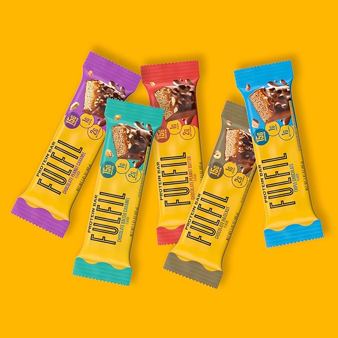 FULFIL Protein Snack Bars, Chocolate Hazelnut Flavored, Gluten Free with 15g Protein, Pantry Staples, 12 Count