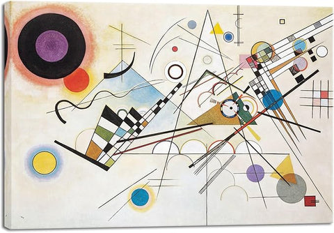 Wieco Art Canvas Wall Art Wassily Kandinsky Composition Viii Picture Print of Famous Paintings Canvas Prints Abstract Wall Art for Living Room Home Decor and Wall Decorations