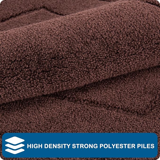 PURRUGS Machine Washable Kitchen Rug 24" x 35.5", Non-Slip/Skid Kitchen Runner Rugs & Floor Mats, Super Absorbent Soft Standing Mats for Kitchen, Sink & Laundry, Brown