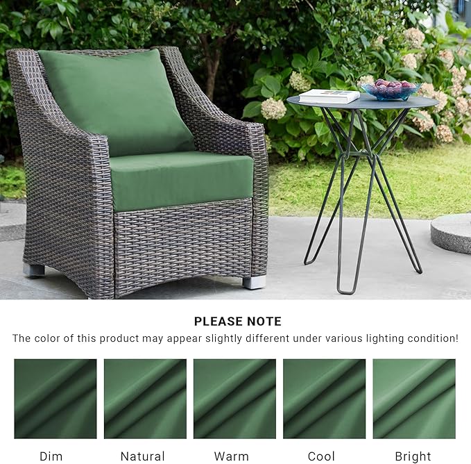 Outdoor Cushions for Patio Furniture,Outdoor Seat Cushion Set 24 x 24 x 5.75 Inch,Waterproof & Fade Resistant Outdoor Chair Cushions,Deep Patio Chair Cushion with Removable Cover,Forest Green