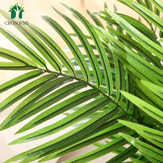 Artificial Palm Tree 6Ft Faux Dypsis Lutescens-Tall Fake Plants with Adjustable Branches,No Maintenance,Tropical Palm Tree for Indoor Decor - Ideal for Living Room,Office,Commercial Spaces,2pcs