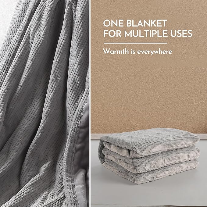 Electric Heated Blanket 72" x 84" Full Size Milk Fiber Heated Blanket, 4 Heating Levels & 10 Hours Auto-Off, Cozy and Warm - Grey