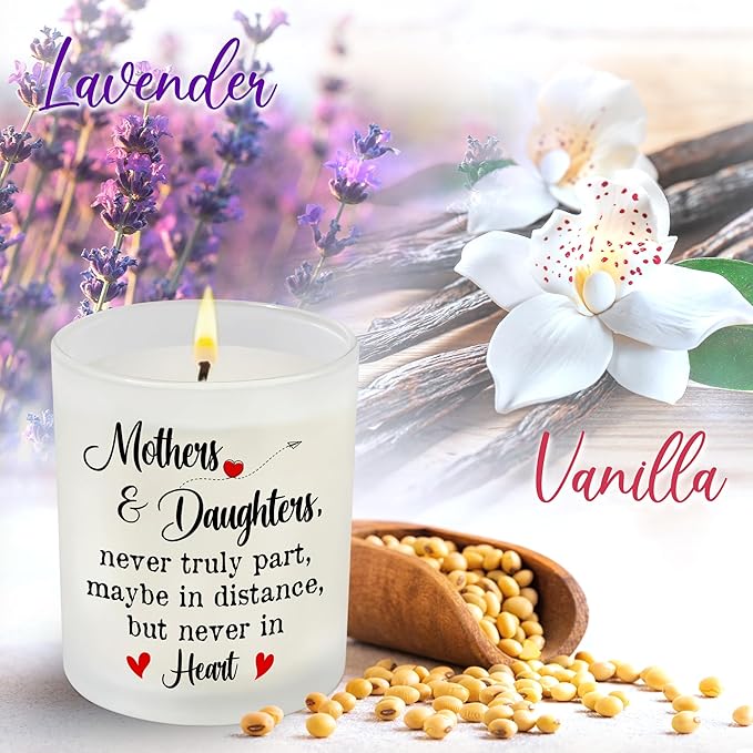 TEEZWONDER Mom Birthday Gifts from Daughter Son - Long Lasting Vanilla Lavender Candle 10 oz - Mom Gifts for Women Mama Gift Ideas Scented Candles for Women Mother Daughter Gift Ideas
