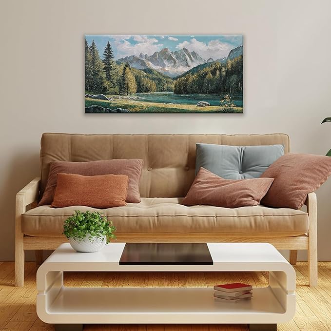 Tsomzxng Canvas Wall Art Decor Prints Natural Modern Wall Art Landscape Wall Decorations Mountain Wilderness Artwork Pictures For Bedroom Kitchen Office Apartment Decorations 20"×40"