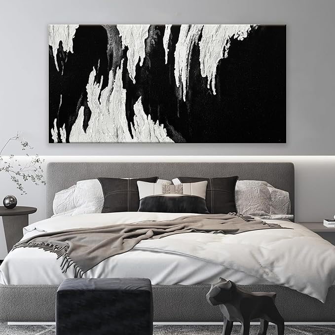 TAIJXAGSG Large Abstract Wall Art Canvas Art Wall Decor Black And White Wall Art Canvas Picture Painting Artwork For Bedroom Dinning Room Canvas Art Modern Home Wall Decor 29 x 58 In