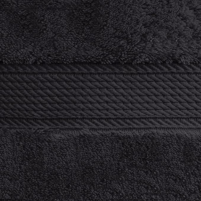 BLUENILEMILLS Premium Towel Collection, Egyptian Cotton Towels for Shower and Bathroom Assorted 6-Piece Towel Set, 30" x 55", 20" x 30", 13" x 13", Black by Blue Nile Mills
