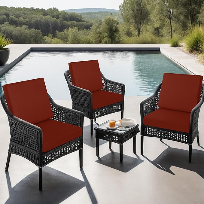 idee-home Outdoor Cushions for Patio Furniture, Outdoor Seat Cushion, Waterproof Couch Hampton Bay Deep Seat Replacement Chair Cushions for Garden Lawn Backyard Deck, 24 x 24