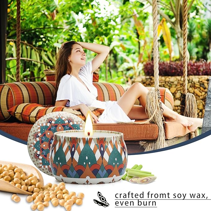 12 Pack Citronella Candles Outdoor, Natural Scented Candles for Patio, 360 Hours Lasting Soy Wax Citronella Candle Set, Summer Portable Candle Bulk for Garden, Patio, Balcony, Camping, Indoor