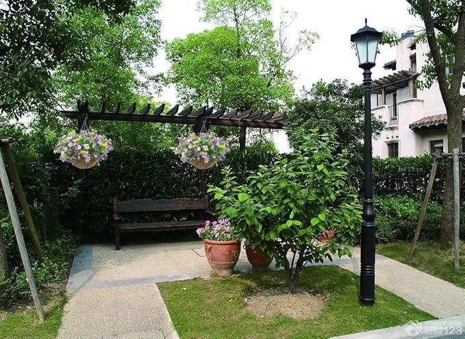 Artificial Hanging Flowers with Basket,Fake Daisy Flowers in 12 inch Coconut Lining Hanging Baskets for The Decoration of Courtyard, Indoors, and Outdoors(Purple)