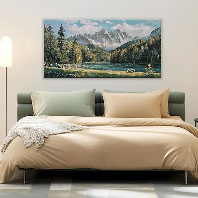 Tsomzxng Natural Canvas Art Wall Decor Home Wall Decor Paintings Art Prints Modern Wall Art Decorations Mountain Wilderness Landscape Artwork For Living Room Wall Bedroom Kitchen Office Decor 24"×48"