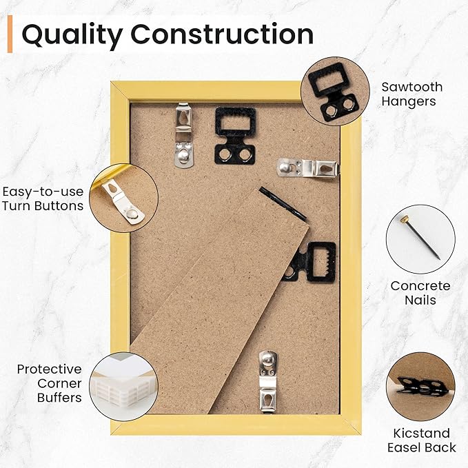 4x6 inch Picture Frame, 4x6 Photo Frames with 3.5x5 Removable Mat - High Definition Plexiglass - Vertical and Horizontal Display - Wall Hanging Frame - Oak Color, 12 Pack