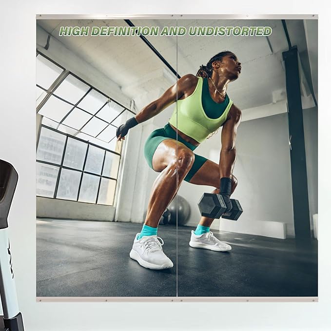 ROOMTEC Workout Mirrors for Home Gym 60"x26"-2PCS, Large Wall Mirror Full Length for Fitness, Yoga, Big Wall Mounted Frameless Glass Mirror for Garage, Dance Studio, Bedroom