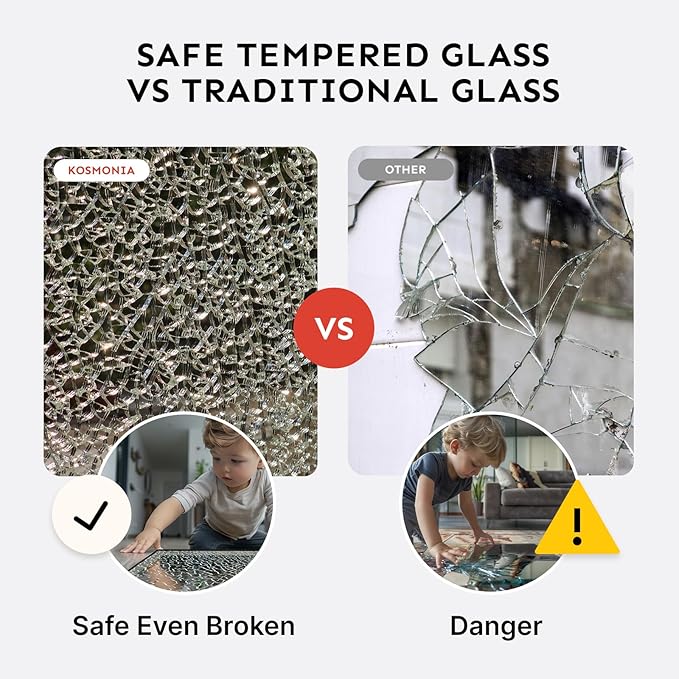 36x24"Bathroom Vanity Mirror for Wall, Aluminum Framed, Farmhouse Rectangle, Anti-Rust, HD Reflection Anti-Desilvering, Distortion Free, Tempered and Shatter-Proof Wall Mounted Mirror, Silver