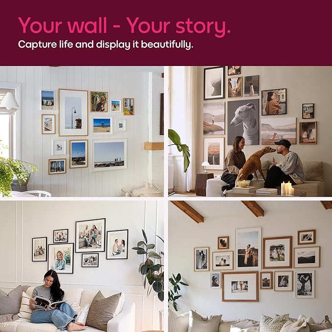 Mixtiles Official - Custom Photo Tiles - Personalized Printed Photos - Magnetic Wall Frames - Adhesive Sticker, No Nails - Various Sizes and Frames - large-set-Tile - Canvas Frame