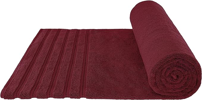 American Soft Linen 35x70 Jumbo Large Bath Towels, 600 GSM 100% Cotton Turkish Bath Sheet, Oversized Luxury Bath Towels for Bathroom Beach and Pool, Bordeaux