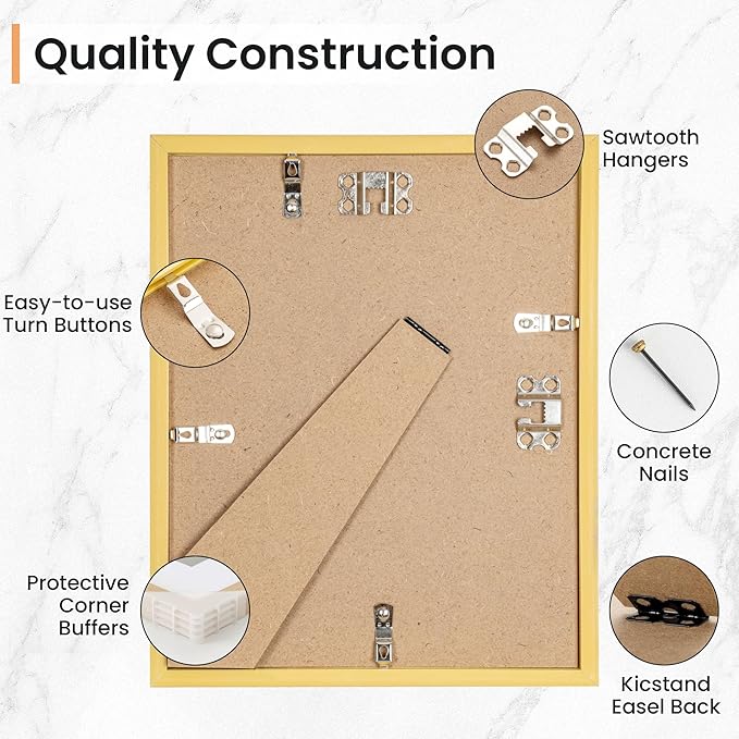 8x10 inch Picture Frame, 8x10 Photo Frames with 5x7 Removable Mat - High Definition Plexiglass - Vertical and Horizontal Display - Wall Hanging Frame - Oak Color, 12 Pack