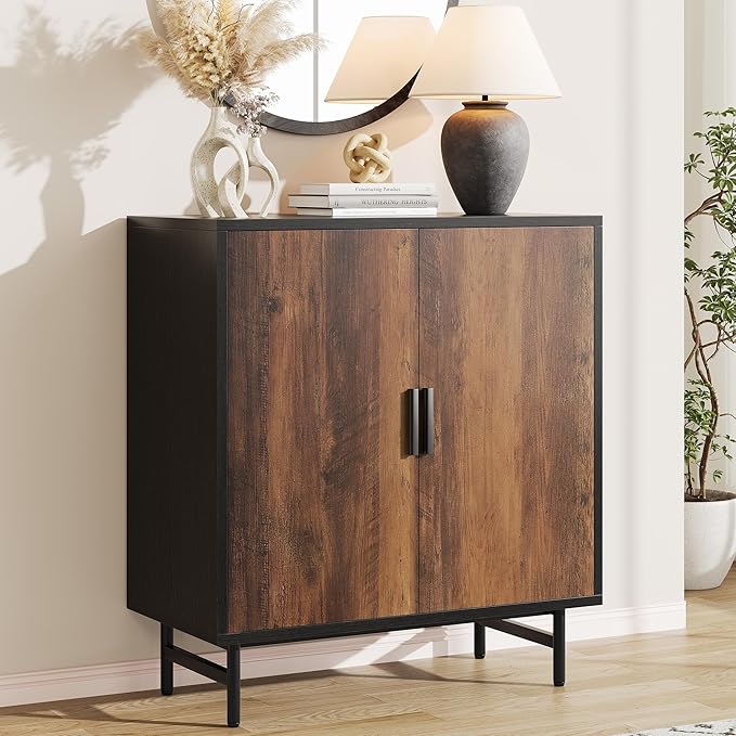 Sideboard Buffet Cabinet with Storage, Kitchen Storage Cabinet with Adjustable Shelf, 2-Door TV Console Table Accent Cabinet for Living Dining Room, Entryway, Hallway, Credenza, Coffee Liquor Bar