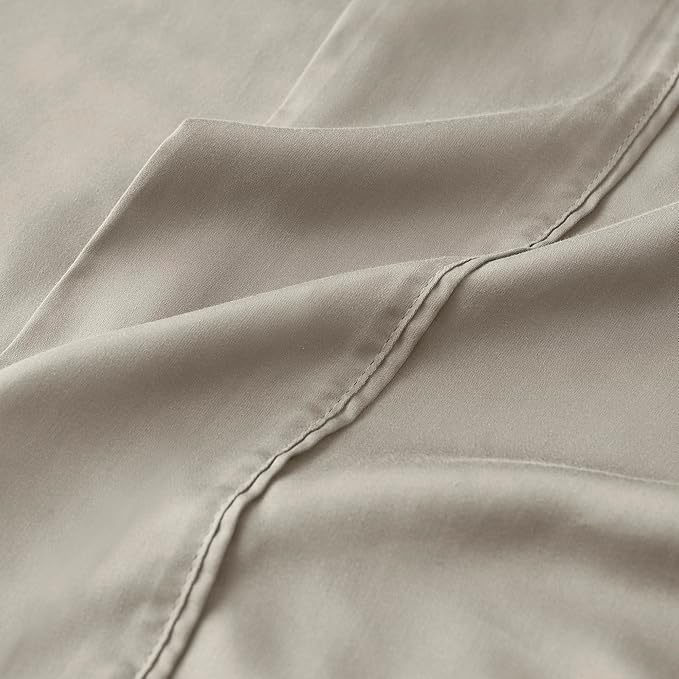 Modern Threads 100% Tencel Lyocell 4-Piece Sheet Set, 400 Thread Count Luxury Bedding, Taupe, Queen