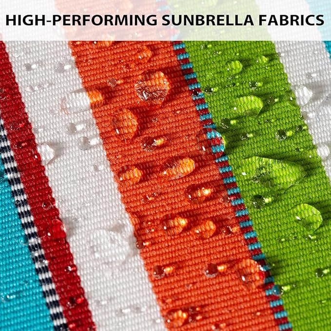 Sundale Outdoor Sunbrella Deep Seat Cushions, Patio Acrylic Sectional Sofa Couches Cushion and Pillow, Water-Resistant Furniture Replacement Cushions, 23 x 26 x 4 inches - Carousel Confetti