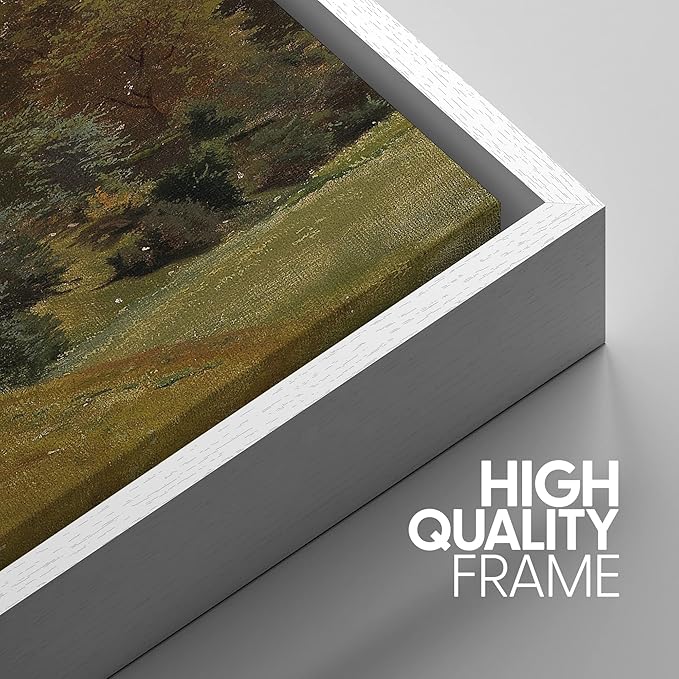 SIGNWIN Framed Canvas Print Wall Art Woodland Nursery Decor Set Storm Cloud Pastoral Farm Landscape Nature Abstract Fine Art Nordic for Living Room, Bedroom, Office - 24"x36"x3 White