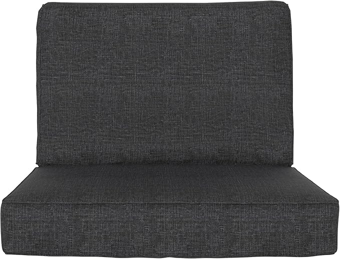 UIXE 24.5" Deep Seat Outdoor Cushion Set with Back Pads, Patio Furniture Cushions, Sectional Sofa Bistro Chair Cushion - Dark Gray, Set of 2