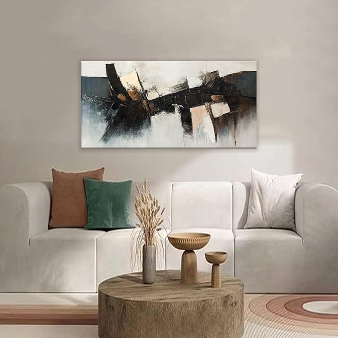 TAIJXAGSG Abstract Wall Art Small Size Wall Art Home Wall Decor Artwork Modern Black Canvas Art Wall Decor Painting Prints Pictures For Bedroom Office 20"X 40"