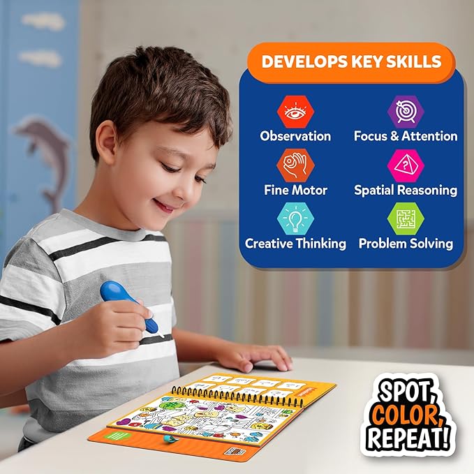 Skillmatics Reusable Search & Find Book - Water Spotter, Mess-Free, Fun Learning Activity, Travel Toy, Gifts for Boys & Girls Ages 4, 5, 6, 7, 8