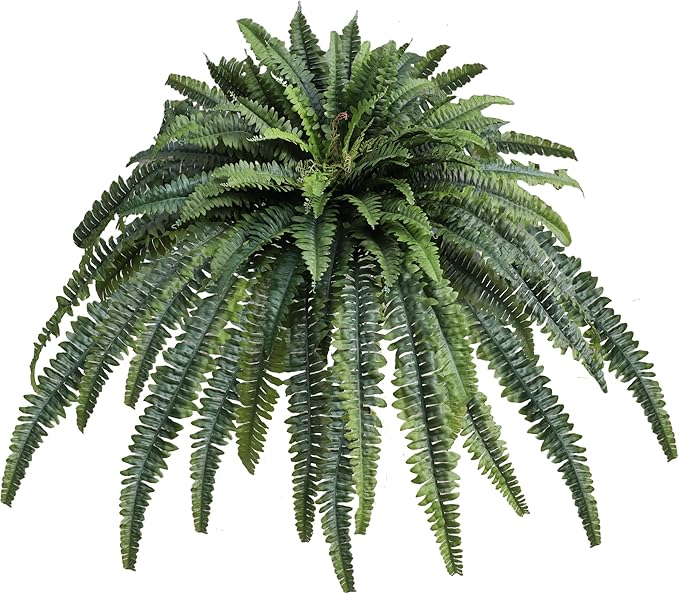 68" Fake Ferns Artificial Plants Large, Artificial Ferns for Outdoors Large, UV Resistant Faux Fern with Long Leaves Suitable for Planters Hanging Porch Home Indoors Garden Patio Office Greenery Decor
