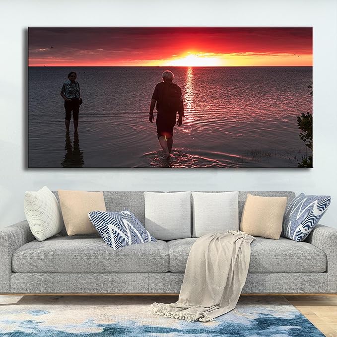 Looife 48"x24" Custom Canvas Prints, Custom Picture Personalized Wall Art with Your Photo on Canvas