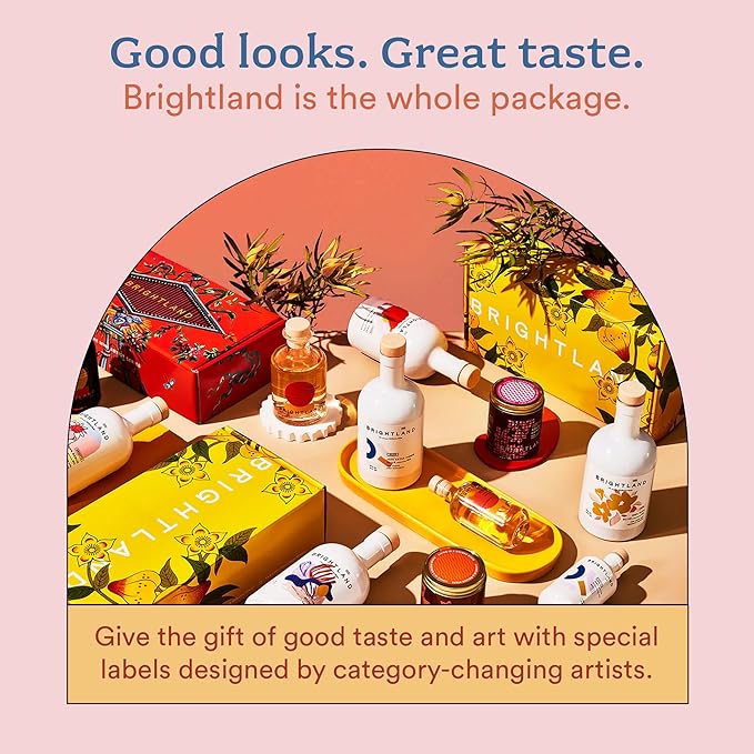 Brightland Infused Olive Oils, The Artist Capsule - Cold-Pressed Made with Early-Harvest Frantoio and Arbosana Olives - High Polyphenol & Infused Olive Oil - 12.7 Fl Oz (Pack of 4)