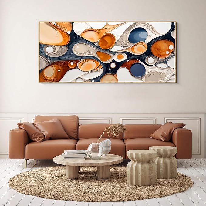 XLSJERST Modern Abstract Wall Art - Deep Spiritualism Art White And Brown Canvas Pictures Artwork Living Room Office Bedroom Wall Decor