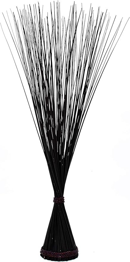 Leewadee Freestanding Decorative Grass Stems – Naturally Dried and Colored Branches, Dry Grass Bundle for Home and Bar Decoration, 47 inches, Black Brown