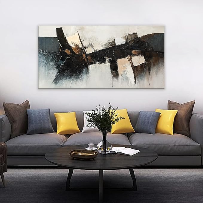 TAIJXAGSG Black Wall Art Abstract Wall Decor Modern Artwork Canvas Prints Picture Canvas Art Wall Decor Modern Abstract Art Bedroom Living Room Office Decoration Ready To Hang 24"X48"